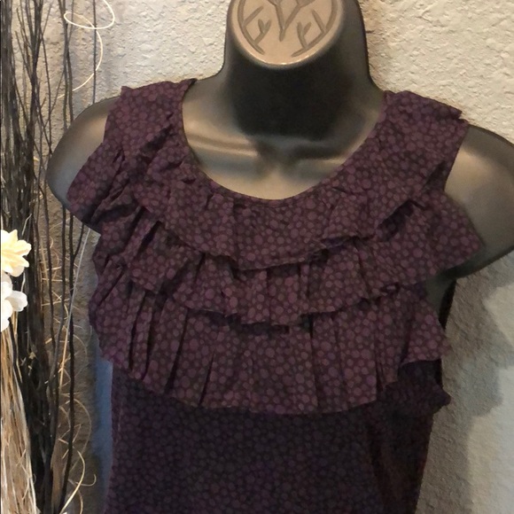 The Limited Tops - The Limited Sleeveless Top Purple & Black Nylon